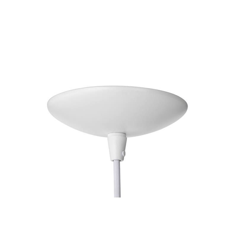 1-Light 12 in. White Single Pendant with Teardrop Metal Shade