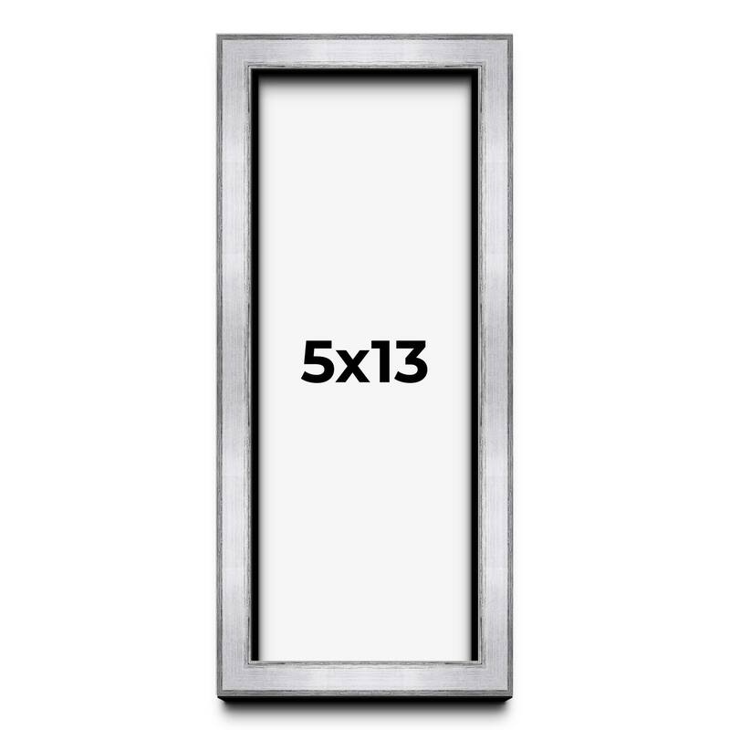 5x13 IN Shadow Box Frame Silver | 1.375 Inches Deep Real Wood