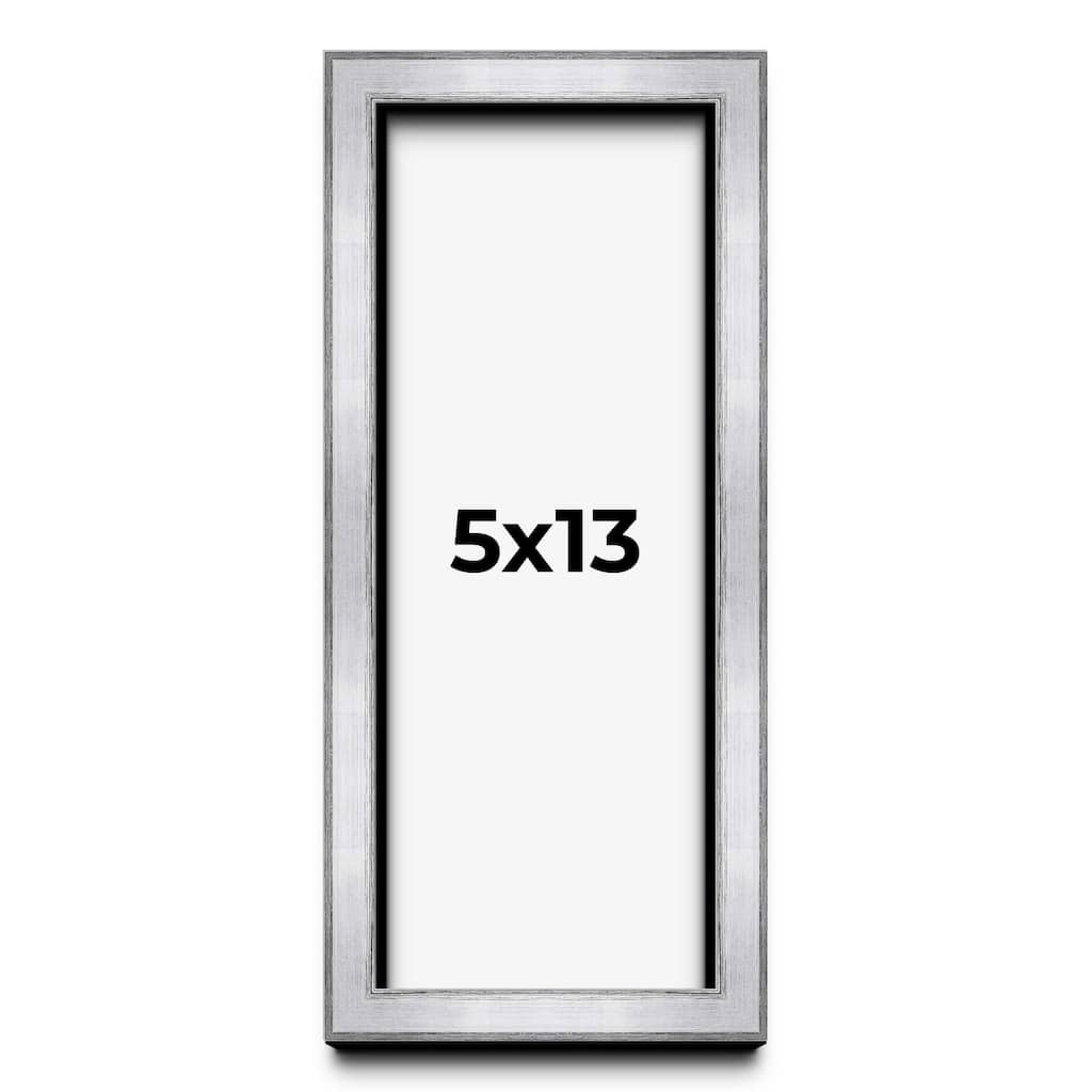 5x13 IN Shadow Box Frame Silver | 1.375 Inches Deep Real Wood