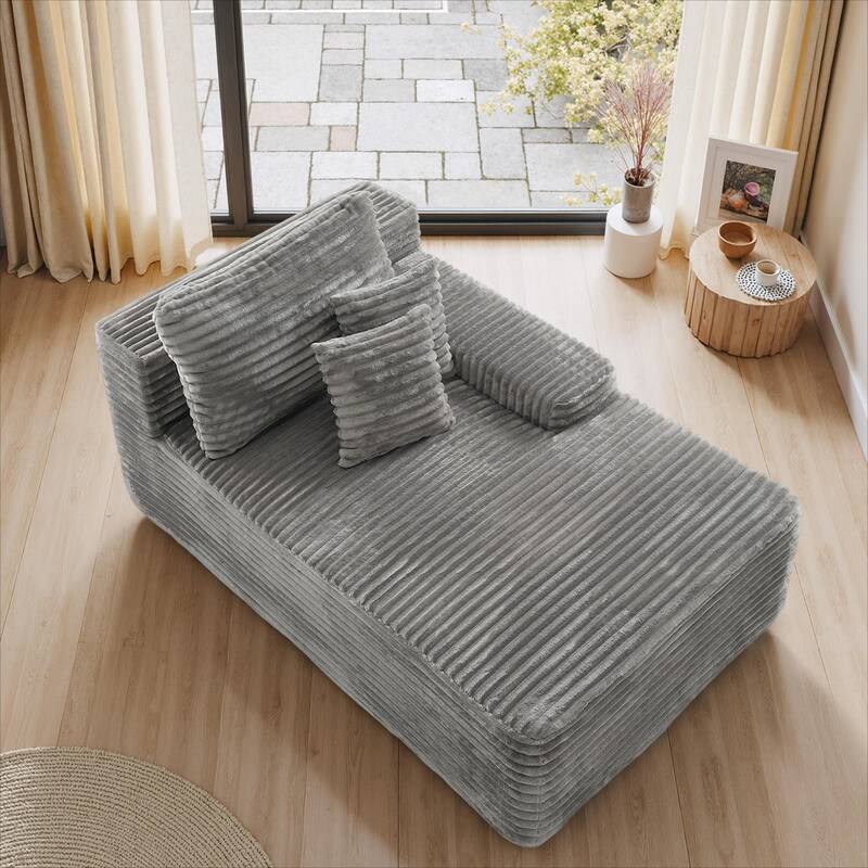 Upholstered Cloud Sectional Couch No Assembly Required L-Shape Chaise with Pillow