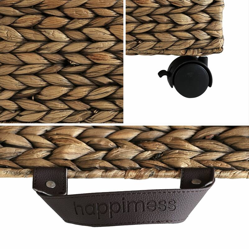 happimess 18.11" Handwoven Storage Bin with Wheels and Handles