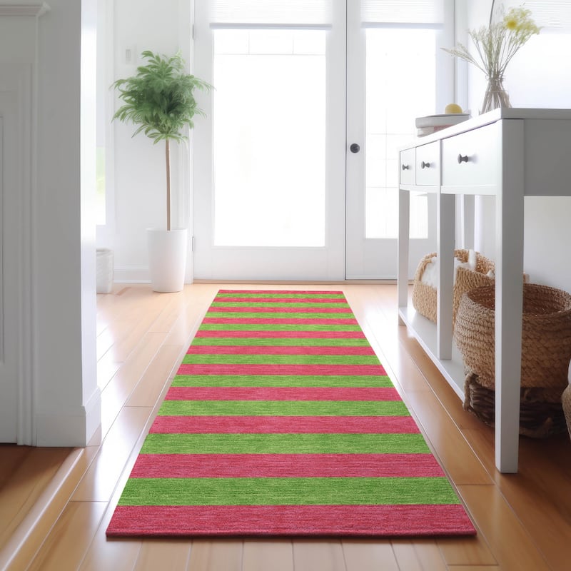 Premium Washable Super Soft Cabana Stripe Mayfield Rug - Blush - 2' 3" x 7' 6" - Runner