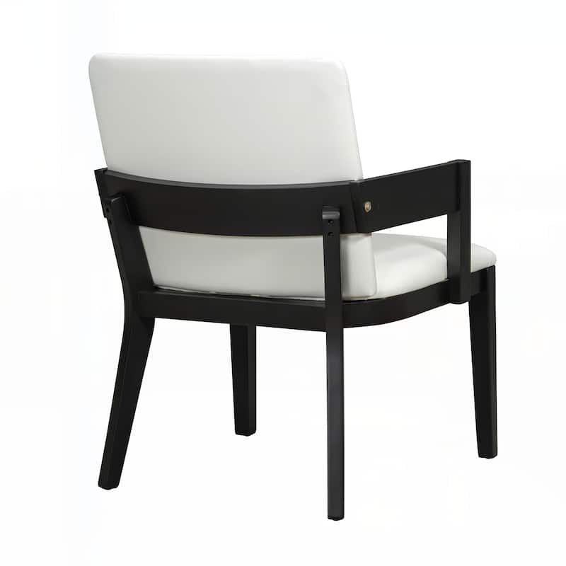 White Glossy PU Leather Upholstered Dining Chairs Set of 2