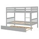 preview thumbnail 8 of 7, Twin Over Twin Wood Bunk Bed with Trundle, Safety Rail, and Ladder