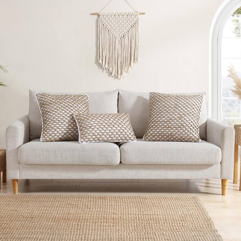 Boho Living Jada Braided Cotton/Jute Throw Pillow Covers