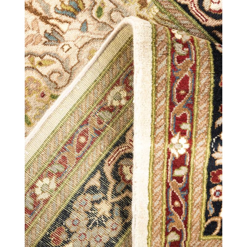 Overton One-of-a-Kind Hand-Knotted Traditional Oriental Mogul Ivory Area Rug - 2' 6" x 7' 10"