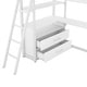 preview thumbnail 14 of 12, Twin Size Loft Kids Bed Frame with Desk, Shelves & Two Built-in Drawers, White