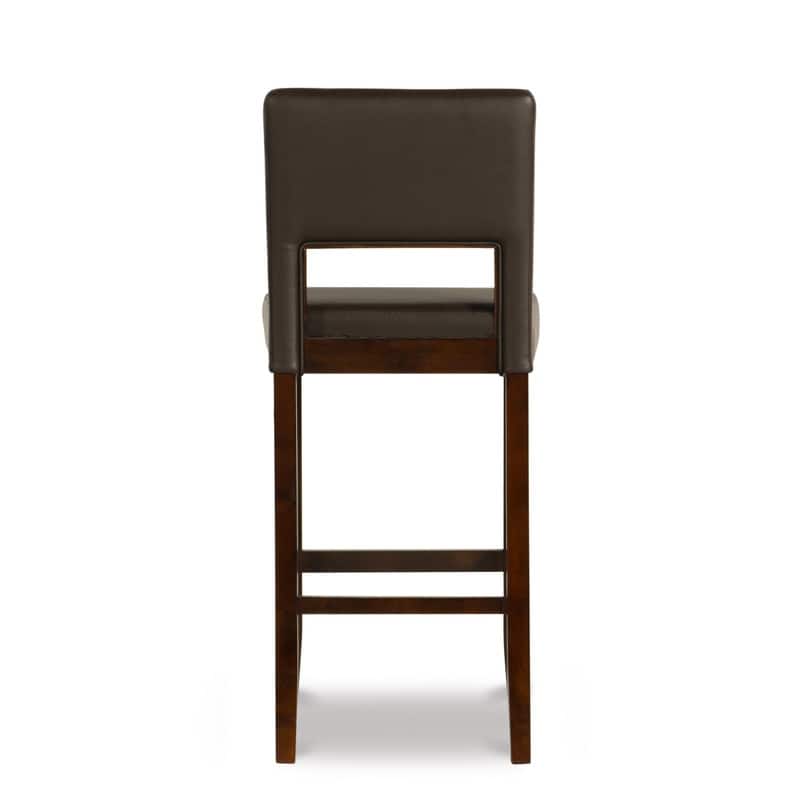 Linon Warren Faux Leather Dark Brown Bar Stool