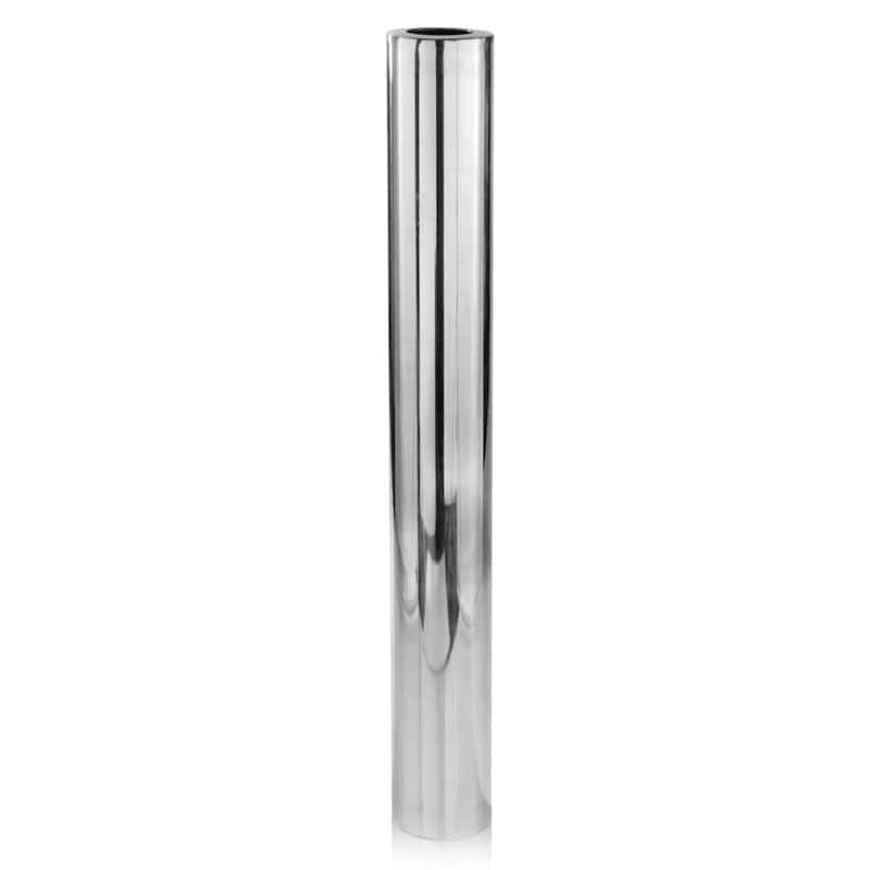 HomeRoots 56" Silver Aluminum Cylinder Table Vase - 48 x 6 x 6 - Silver