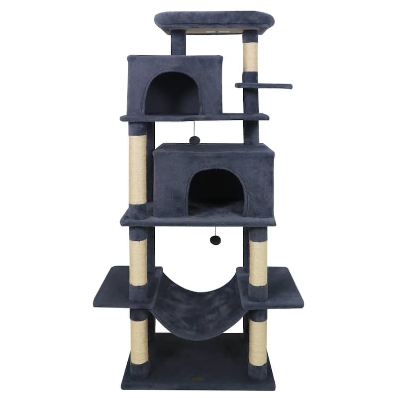 Costway 70” Large Cat Tree for Indoor Cats with Plush Top Perch, Dual - See Details