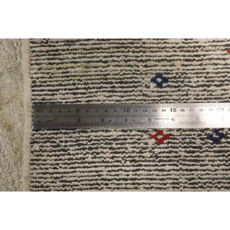 Hand Knotted Oriental Viscose Silk Carpet Tribal Animal Pictorial Beige & Ivories Gabbeh Area Rug - 9' 9'' X 10' 0''