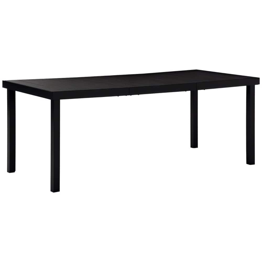 8-Person Patio Dining Table with Wood-Like Surface and Lightweight Aluminum Frame For Outdoor Gathering