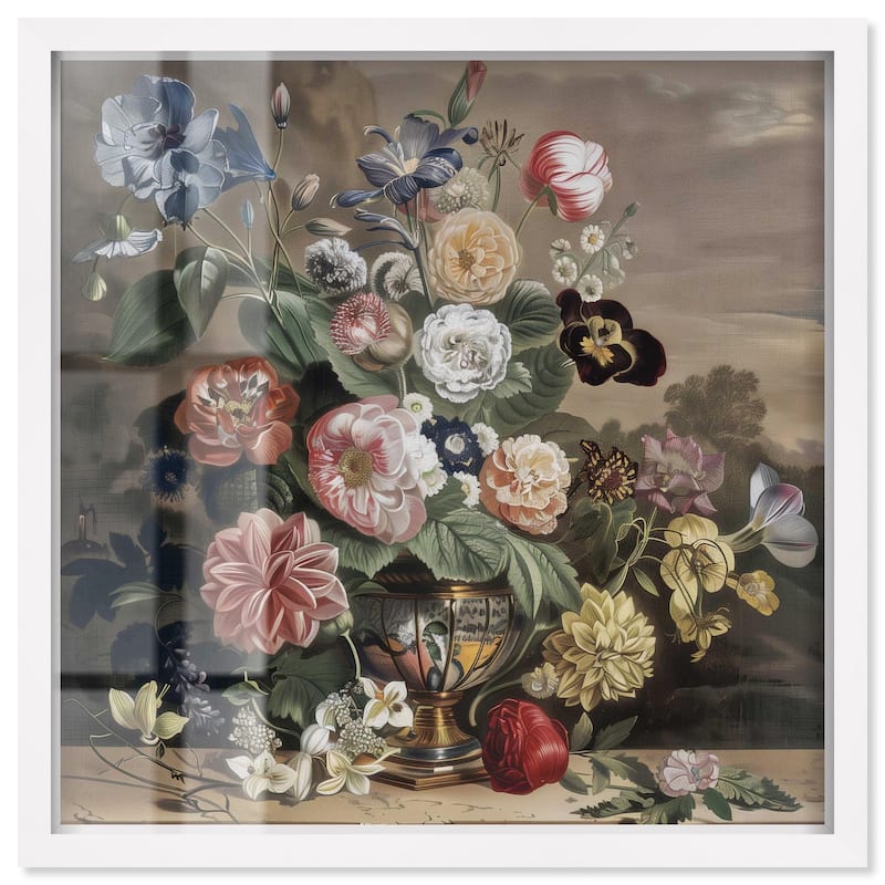 Classical Dream Vase II Shadowbox by Art Remedy - White - 12" x 12"