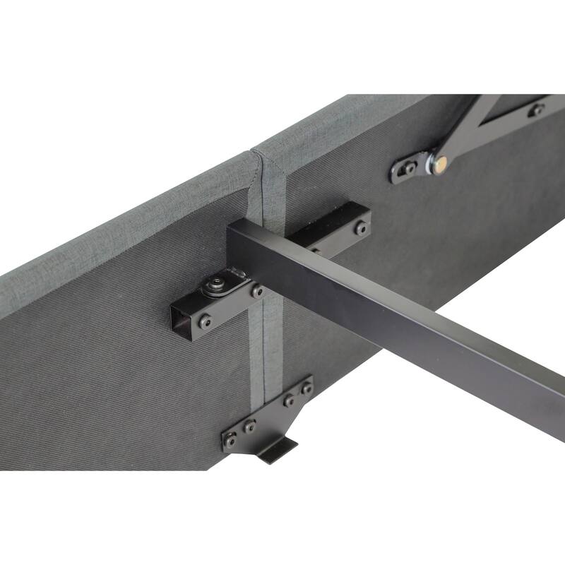 Full Size Lift-Up Storage Bed Frame with USB Ports & Modern Wingback Headboard, No Box Spring Needed