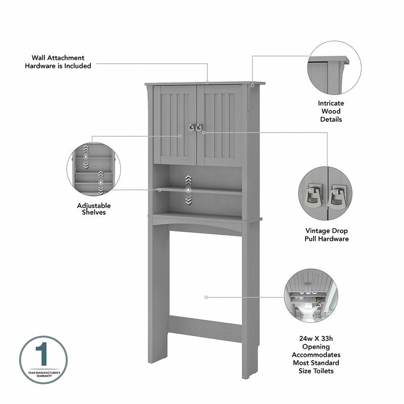 Salinas Over The Toilet Storage Cabinet by Bush Furniture