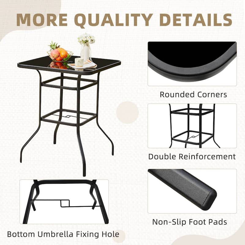 EROMMY Outdoor Swivel Bar Stools Set of 2, 360 Degree Patio Bar Height Chairs with High Back and Textilene Fabric for Garden.