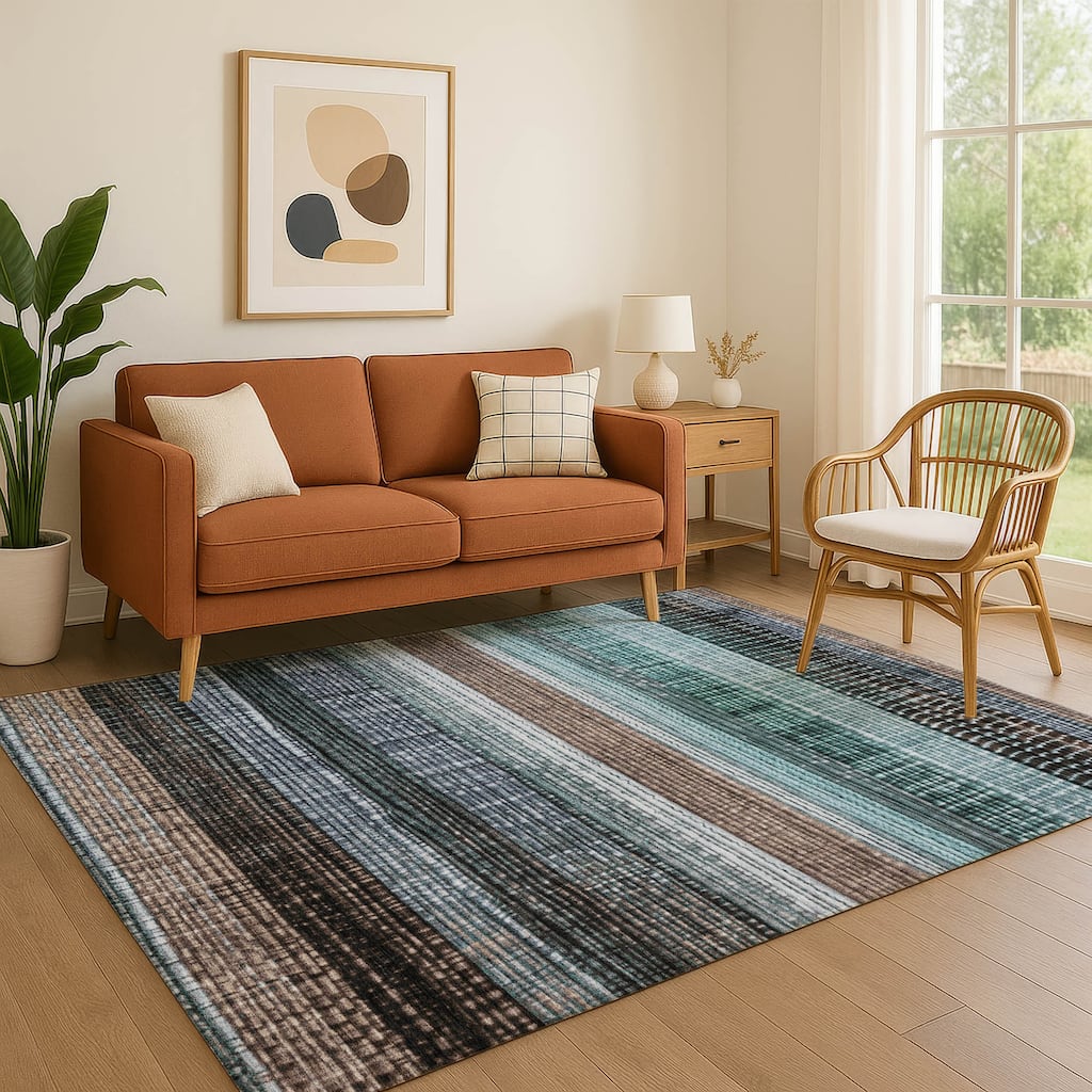 Premium Washable Super Soft Ombre Stripe Mayfield Rug