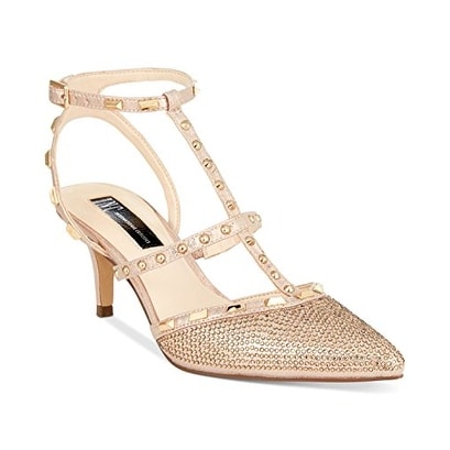 INC International Concepts Womens carma2 Fabric Pointed Toe Ankle Strap Class...