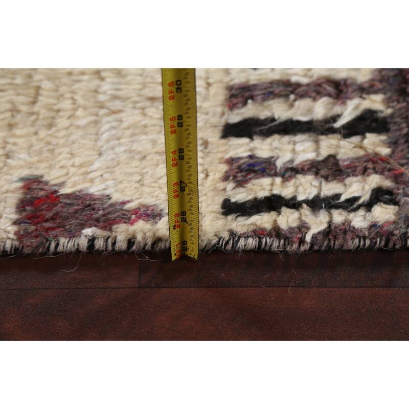 Geometric Tribal Moroccan Wool Area Rug Hand-knotted Oriental Carpet - 8'0" x 10'6"