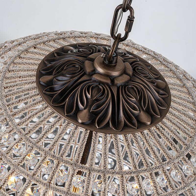 1/3/5-Light Vintage And Glam Antique Bronze Crystal Globe Chandelier Ornate Sphere Pendant Light