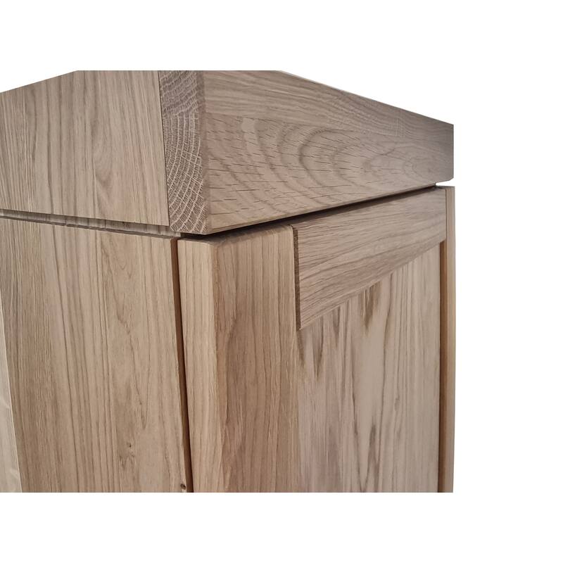Palace Imports Premium 100% Solid European Oak Hardwood Bathroom Storage Cabinet with Shaker Doors - 16" Wide, 71.5" Tall