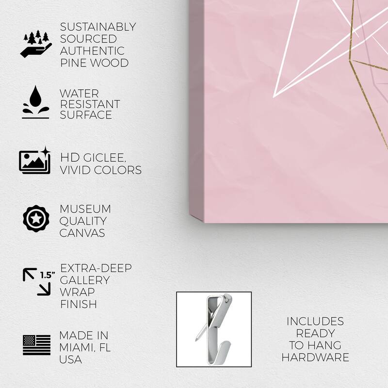Wynwood Studio Canvas Abstract Origami Moulin Pink Pink and Pastel Pink Modern & Contemporary Wall Art Canvas Print