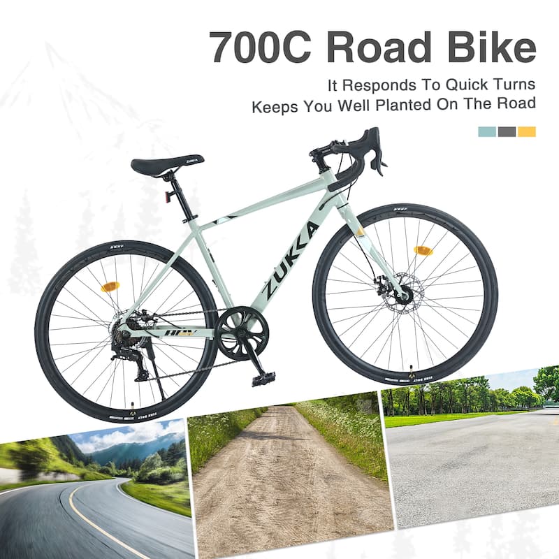 700c Road Bike,7 Speed Road Bike,For Men Women,Aluminum Alloy Frame