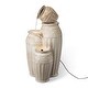 preview thumbnail 20 of 23, Glitzhome 27-Inch 4 Tier Embossed Pattern LED Ceramic Pots Fountain Off-White