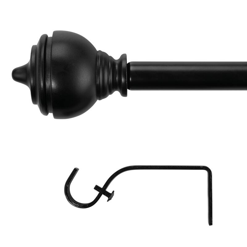 Acroma Black Steel Adjustable Single Elengant Curtain Rod.