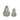 Transpac Glass 11 in. Clear Harvest Pumpkins with Matching Stems Set of 2