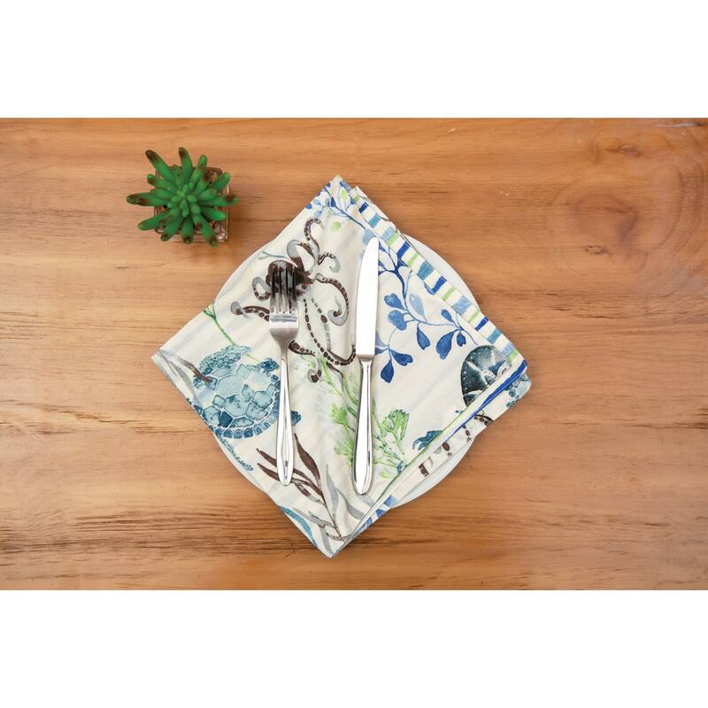Crescent Bay Reversible Nautical Beach Napkin Set of 6 - Set of 6