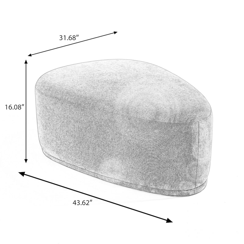 Bonnie 26"/43" W Chenille Small/ Oversized Triangular Cheese Ottoman