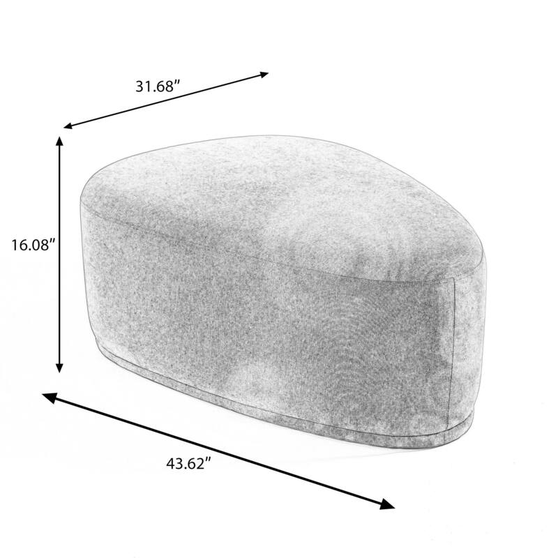 Leon 43" W Modern Oversized Chenille Triangular Cheese Ottoman