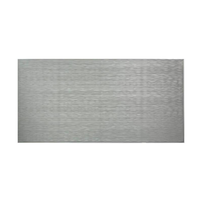 FASÄDE Ripple Horizontal 4-foot x 8-foot PVC Wall Panel in Argent Silver - 4 x 8