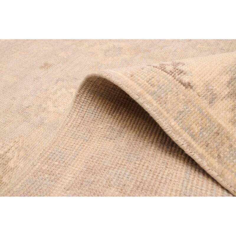 ECARPETGALLERY Hand-knotted Kavya Oushak Light Grey Wool Rug - 5'10 x 9'1