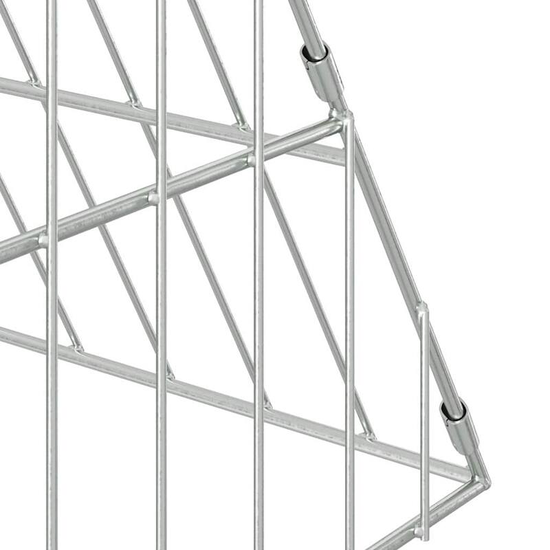 vidaXL Rabbit Cage Silver 215 x 100 x 85 cm Galvanised Steel