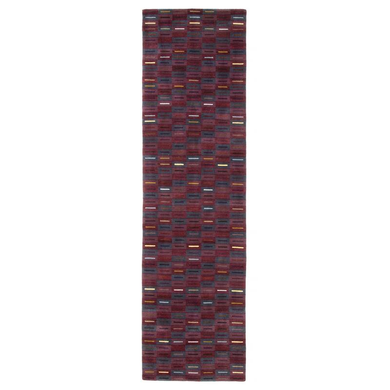 ECARPETGALLERY Hand-knotted Opulence Dark Magenta Wool Rug - 3'0 x 11'3 - Dark Magenta - 3'0 x 11'3