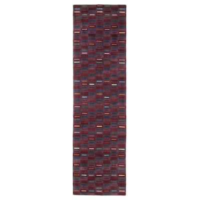 ECARPETGALLERY Hand-knotted Opulence Dark Magenta Wool Rug - 3'0 x 11'3