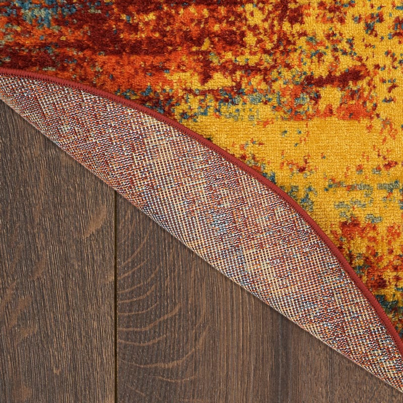 Nourison Essentials Indoor/Outdoor Red Abstract Area Rug