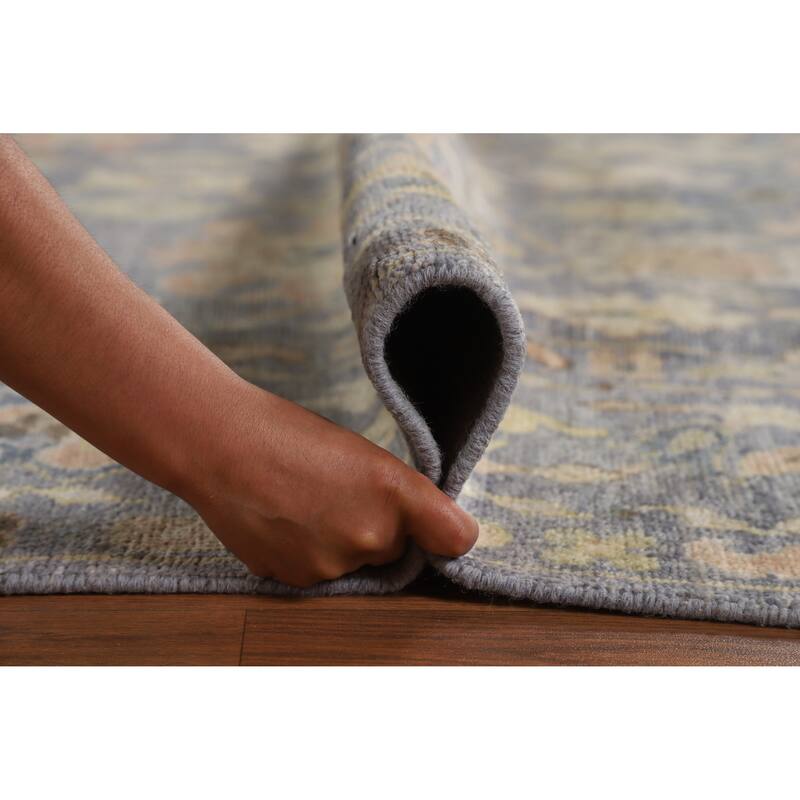 Hand Knotted Oriental 100% Wool Carpet Transitional All-Over Navy Blue & Blues Oushak Area Rug - 10' 3'' X 8' 0''