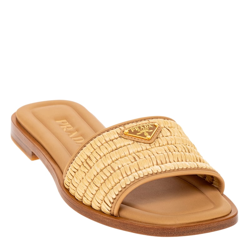 Prada Slides with Crochet Detail - 40 EU