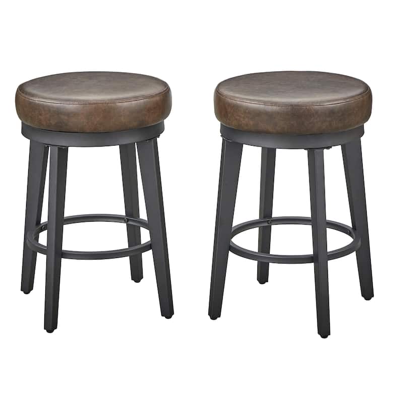 angelo:HOME Linden Swivel Barstool (Set of 2)