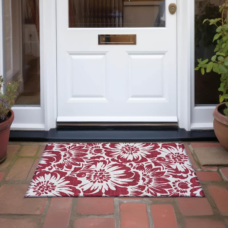 Taz Botanic Elegance Weather Resistant Blended Style Outdoor Rug