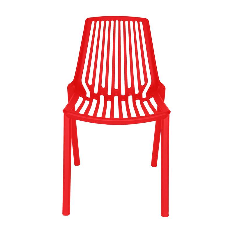 LeisureMod Acken Mid-Century Modern Plastic Dining Chair, Set of 4 - 30.7"