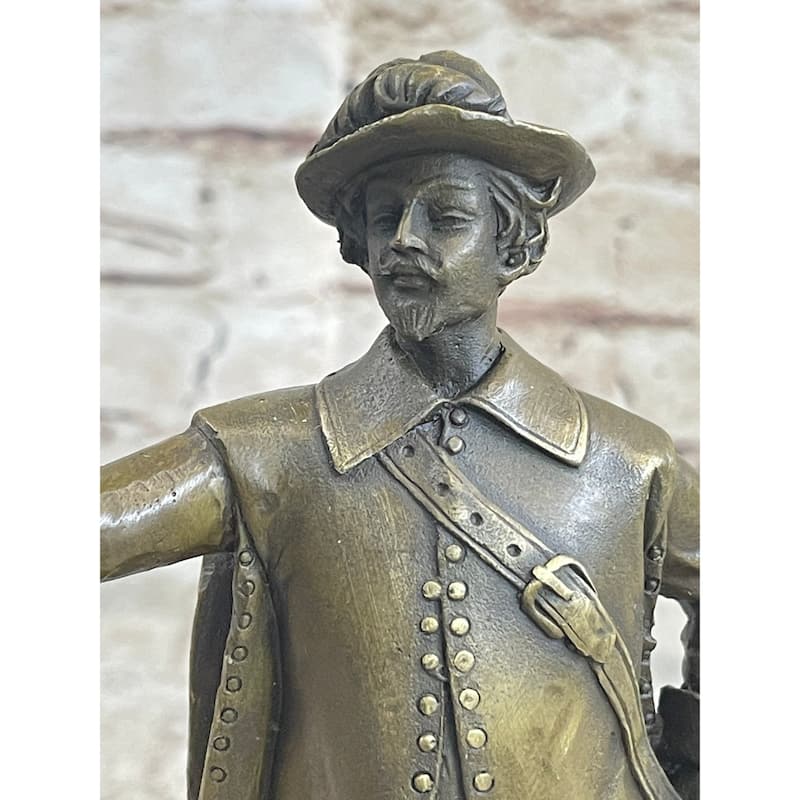 Real Pure Clic Bronze Cavalier Cavalry Soldier Renaissance Sculpture Art Deco