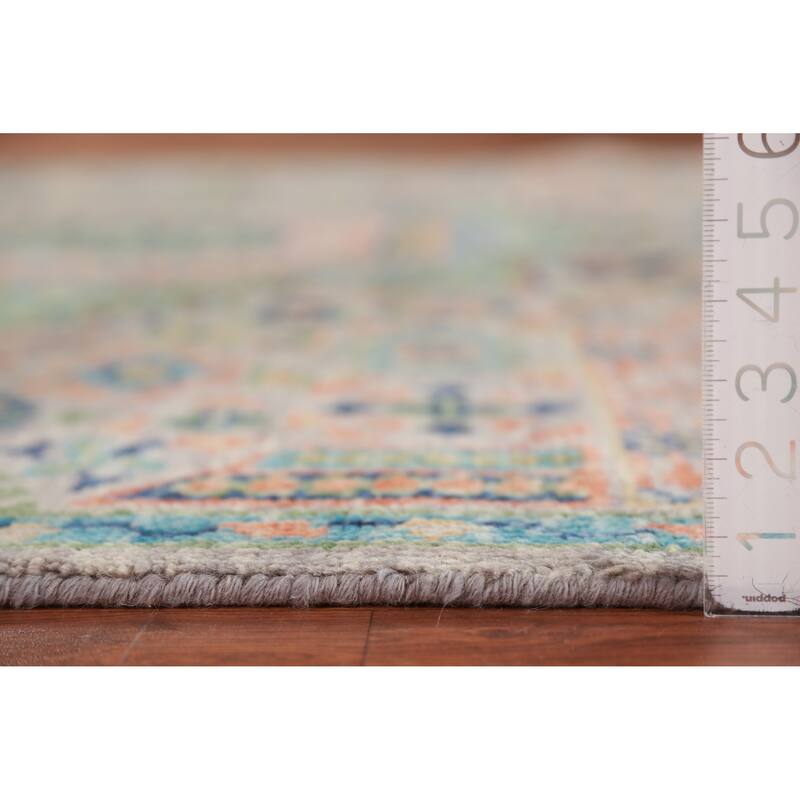 Traditional Kazak Indian Area Rug Handmade Wool Carpet - 7'11"x 10'1"