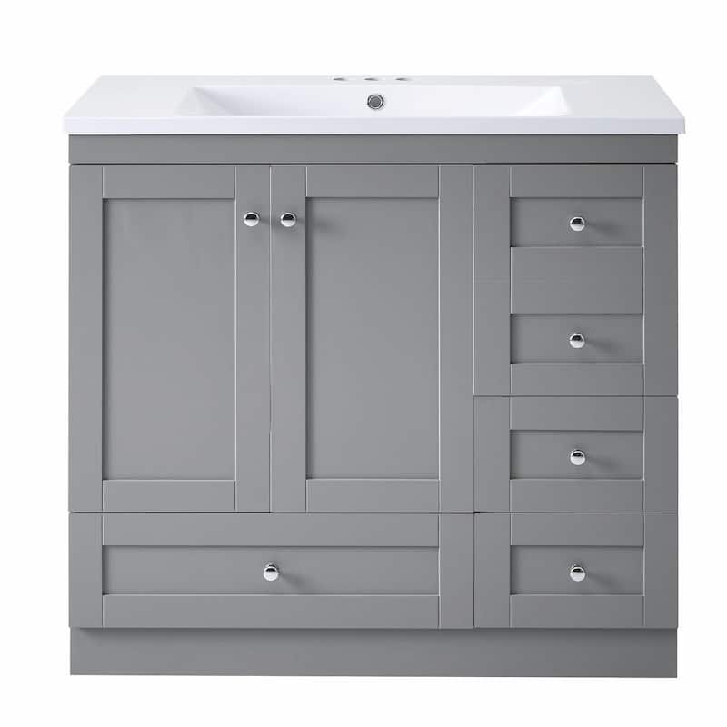 36-Inch Shaker Style Bathroom Vanity Cabinet with Sink