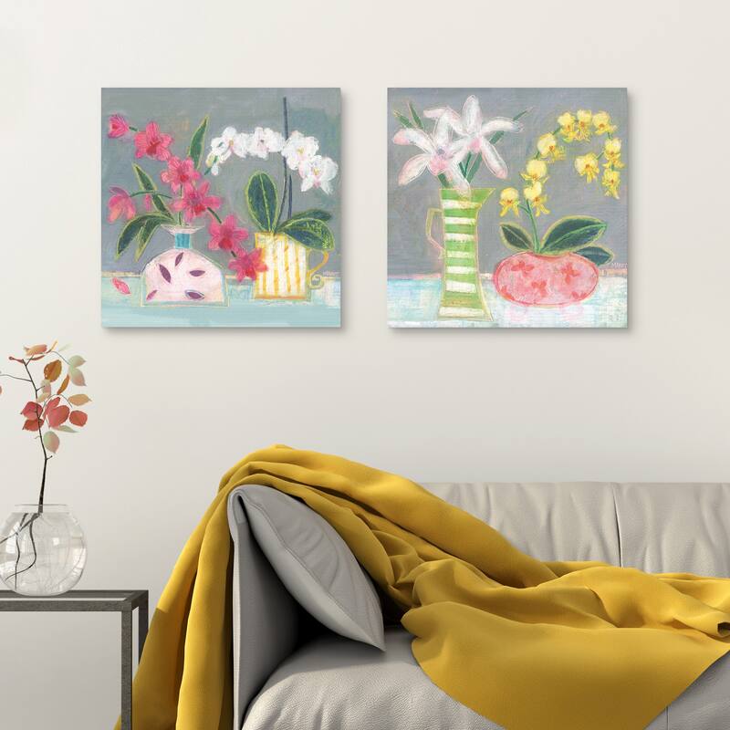 Orchids 1 & Orchids 2 by Maret Hensick Canvas Art Prints