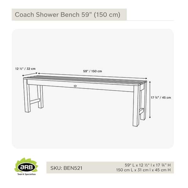 Teak Shower Bench Coach 59
