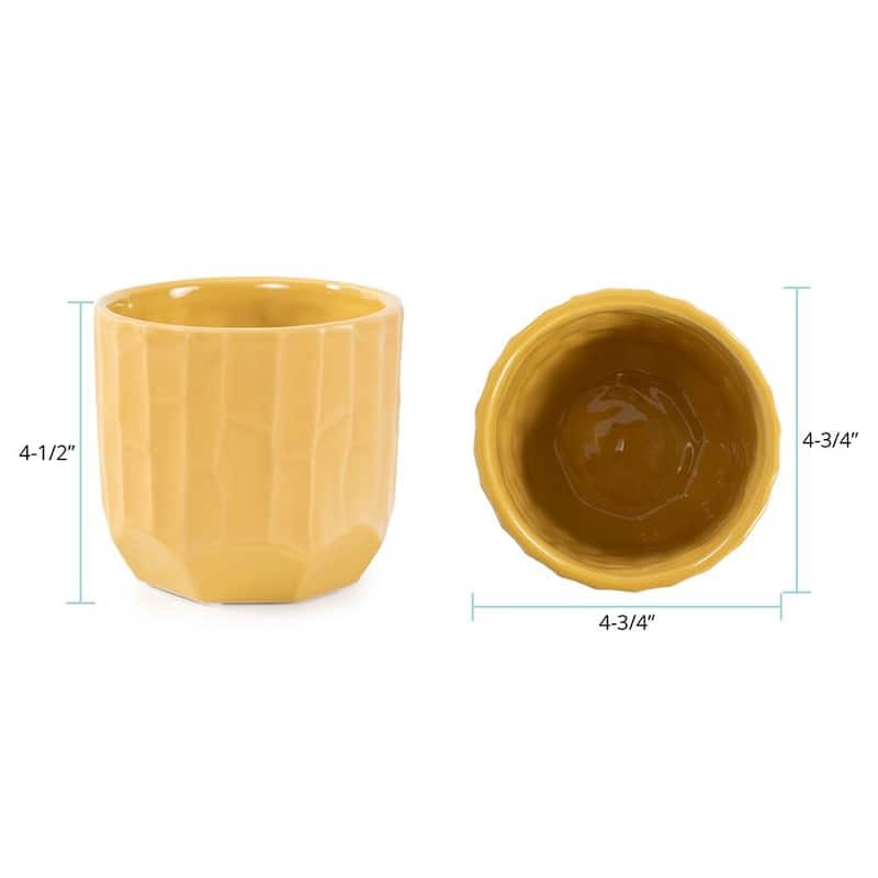 Golden Bee Ceramic Cache Pot- Short